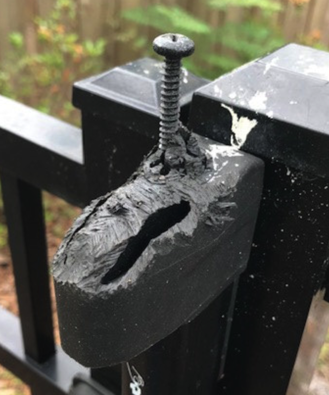 V2 severe damage - screw through body, may not work