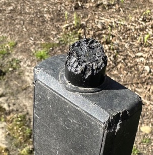 V3 severe damage - knob completely chewed